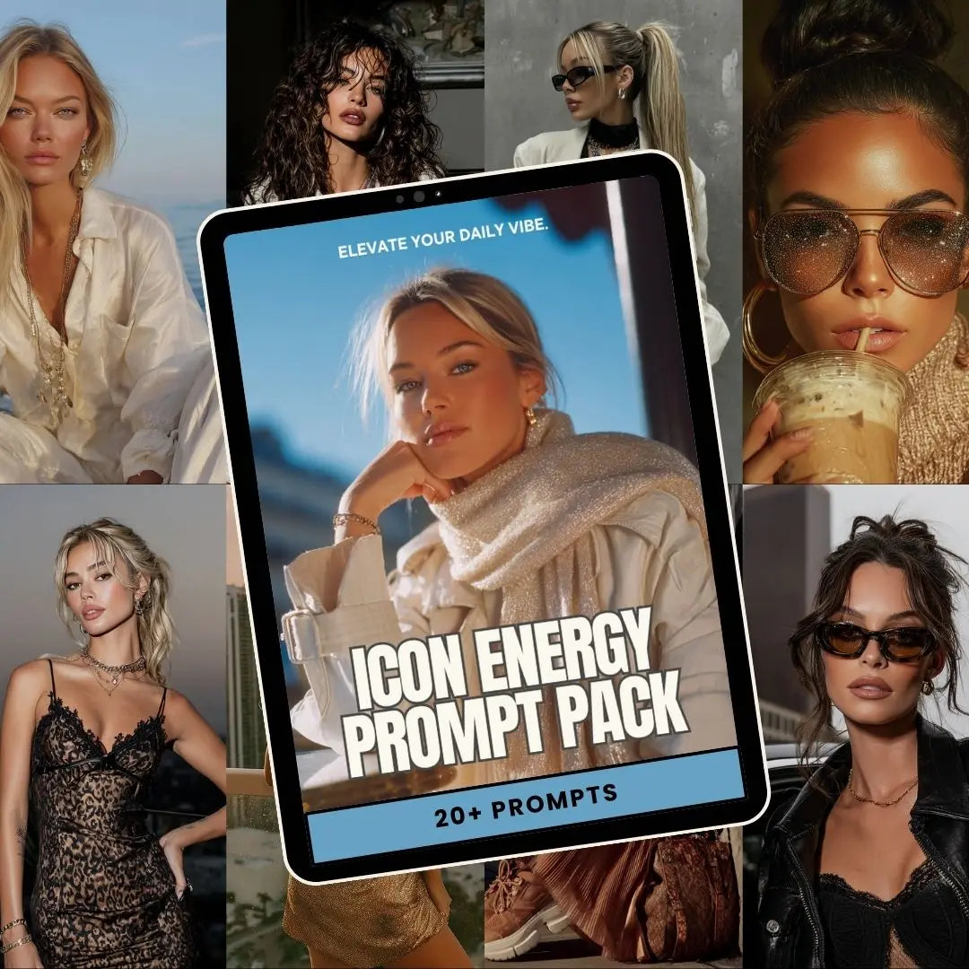Icon Energy Prompt Pack — Canva Editable AI Photography Prompts with PLR & MRR Rights Boundless PLR