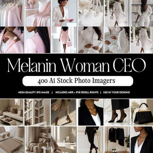 Melanin Woman CEO Stock Photo Collection – 400 Stylish & Elegant Images | PLR Stock Images | MRR & PLR Resell Rights Boundless PLR