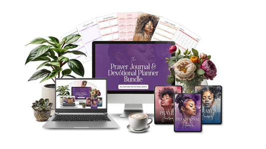 PLR MRR Prayer Journal & Planner Bundle | Black Girl Planner | Resell Rights | Canva Editable Boundless PLR